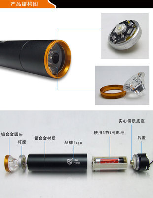 【斧头牌 铝合金 LED 手电筒 FT3708】价格,厂家,图片,手电筒,广州市滨王家用电器-